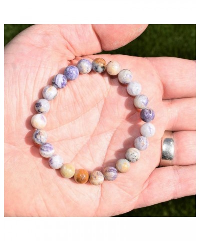 Charged Natural Gemstone Crystal 8mm Bead Bracelet + Selenite Charging Heart [Included] Flower Charoite $6.32 Bracelets