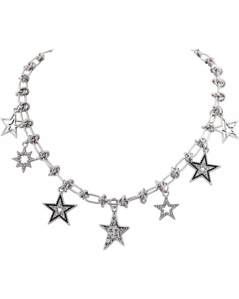 Y2K Punk Rock Chunky Star Choker Necklace for Women Girls 1 $10.06 Necklaces