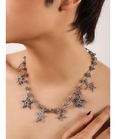 Y2K Punk Rock Chunky Star Choker Necklace for Women Girls 1 $10.06 Necklaces