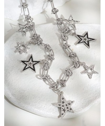 Y2K Punk Rock Chunky Star Choker Necklace for Women Girls 1 $10.06 Necklaces