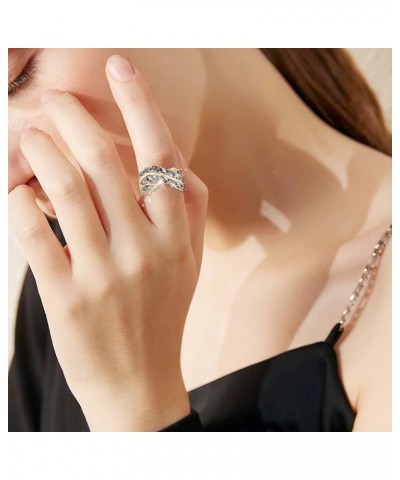 Colored Rhinestone Ring for Women Fashion Jewelry Popular Accessories for Wife Teen Girl Jewelry (Gold, 7) Gold 11 $8.76 Rings