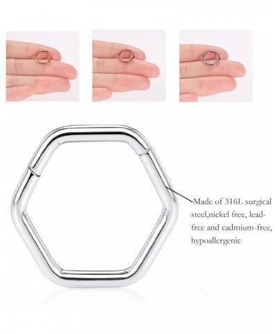 18G 16G 316L Surgical Steel Hinged Nose Rings Hoop Seamless Piercing Rings for Nose Conch Septum Cartilage Helix Tragus Rook ...