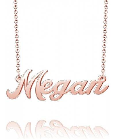 Sterling Silver Pendant Customized Plate Personalized Name Necklace Gift for Women Couple Megan Rose Gold $10.49 Necklaces