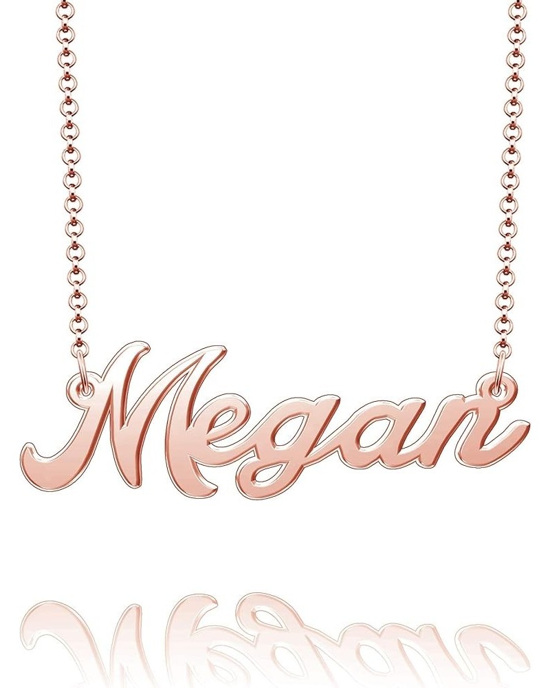 Sterling Silver Pendant Customized Plate Personalized Name Necklace Gift for Women Couple Megan Rose Gold $10.49 Necklaces