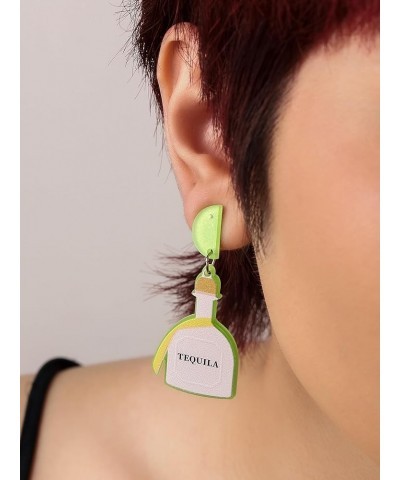 Resin Fiesta Mexican Dangle Earrings Trendy for Women 6 Green Tequila $7.27 Earrings