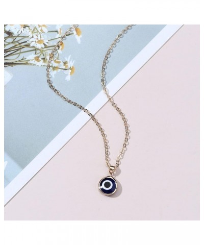 2 Pcs Evil Eye Necklace Third Blue Eyes Amulet Pendant Dainty Ojo Gold Chain Necklace Kabbalah Protection Adjustable Fashion ...