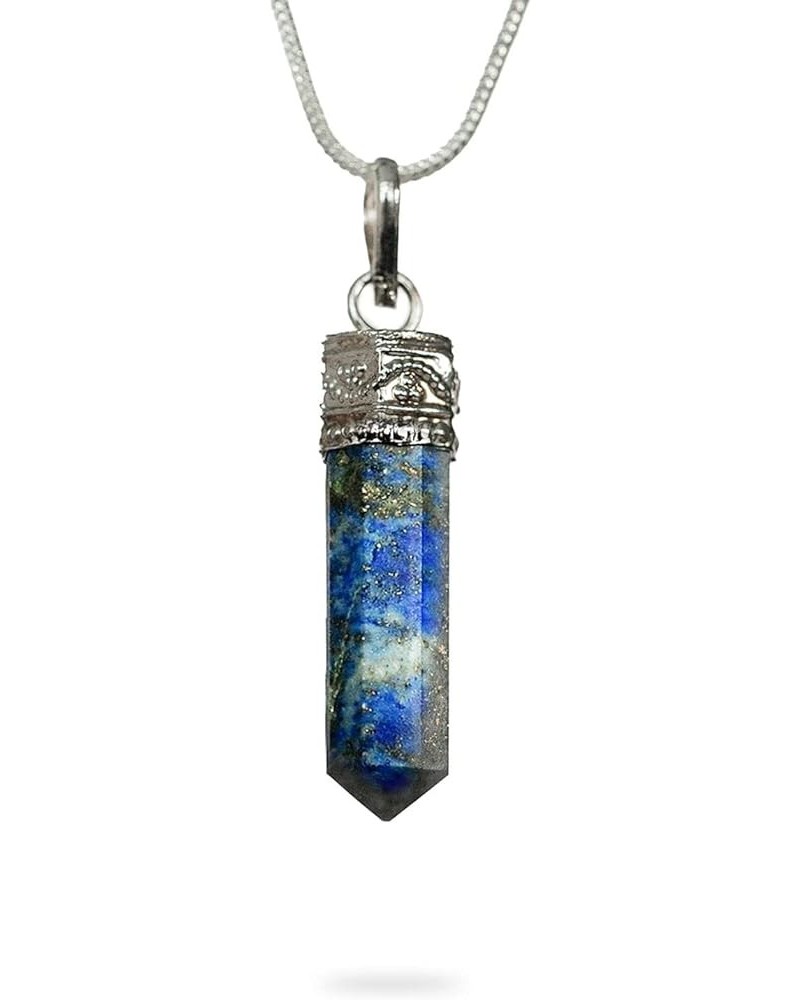 Crystal Pendant Necklace - Handmade with Ethically Sourced Crystal Healing Necklace - Authentic Jewelry for Men & Women Lapis...