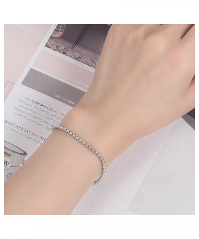 925 Sterling Silver Bracelet Men Women Teen Boy Girls 3MM Square Rolo Link Round Box Chain 6.3" 6.7" 7" 7.5" 8" 8.5" 9" Bangl...