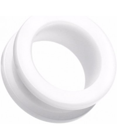 Basic Acrylic Screw-Fit WildKlass Ear Gauge Tunnel Plug (Sold as Pairs) 7/16" (11mm) White $11.12 Body Jewelry