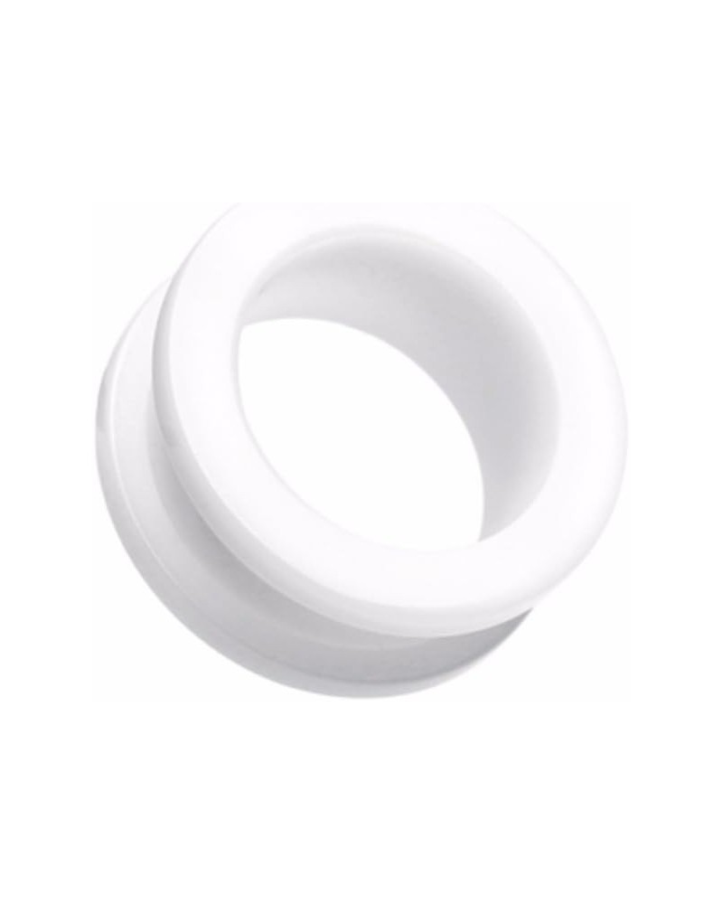 Basic Acrylic Screw-Fit WildKlass Ear Gauge Tunnel Plug (Sold as Pairs) 7/16" (11mm) White $11.12 Body Jewelry