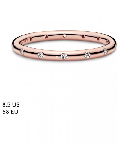 Simple Sparkling Band Ring - Stackable Rose Gold Ring for Women - 14k Rose Gold-Plated Rose with Cubic Zirconia - Size 8.5 $3...