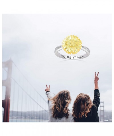 You are My Sunshine Urn Ring 925 Sterling Silver Keepsake Memorial Cremation Sunflower Ashe Ring for Women $14.85 Rings