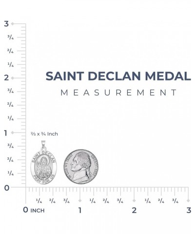 Saint Declan Oval Religious Medal - in Sterling Silver and 10K or 14K Gold 1/2 x 2/3 Inch Medal With Engraving Solid 14k Whit...