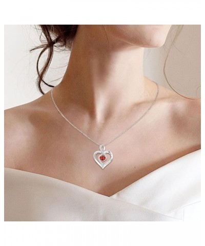 Necklaces for Women Infinity Heart Birthstone Necklace for Women S925 Sterling Silver Necklace for Wife Jewelry Gifts for Wif...