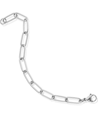 | ELYA Stainless Steel Adjustable Paperclip Bracelet - 3mm to 7mm Wide Large - Silver $14.38 Bracelets