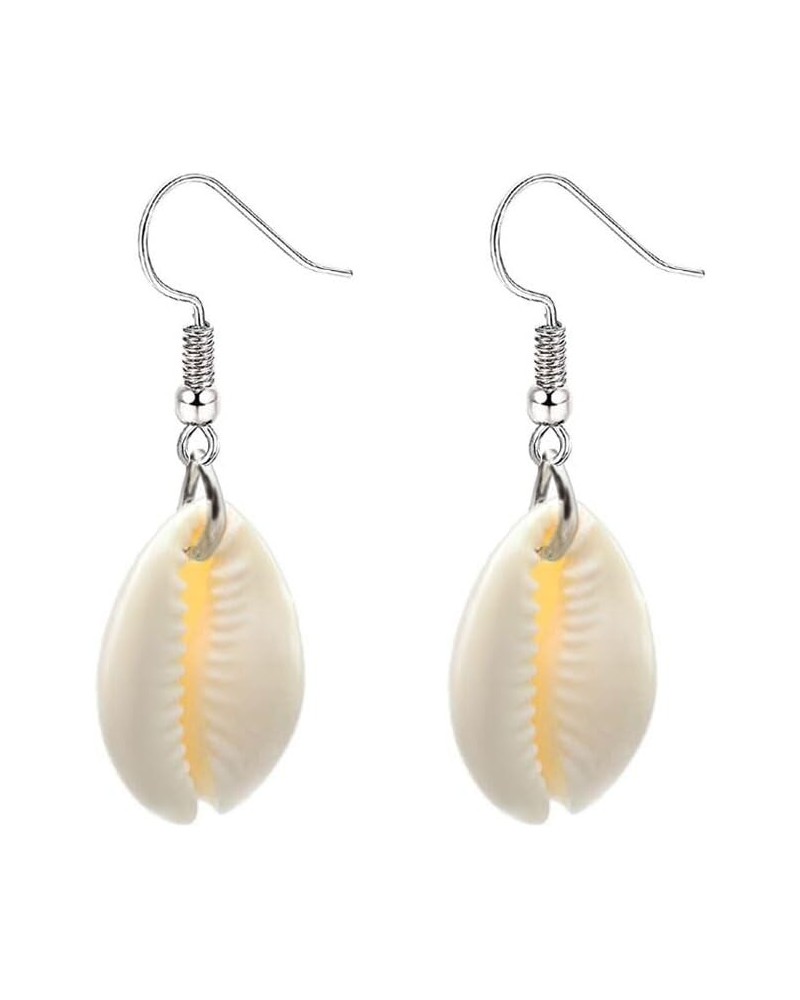 White Natural Sea Shell Gold Pearl Drop Earrings Dangle Earrings for Women Girl Beach Jewelry G $8.11 Earrings