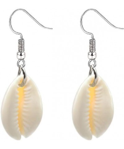 White Natural Sea Shell Gold Pearl Drop Earrings Dangle Earrings for Women Girl Beach Jewelry G $8.11 Earrings