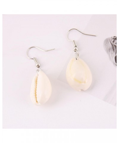 White Natural Sea Shell Gold Pearl Drop Earrings Dangle Earrings for Women Girl Beach Jewelry G $8.11 Earrings