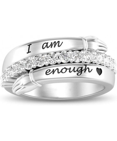 I Am Enough Ring, Sterling Silver Personalized Inspirational Ring, Custom Engraved Recovery Ring, Motivation Jewelry Gift for...