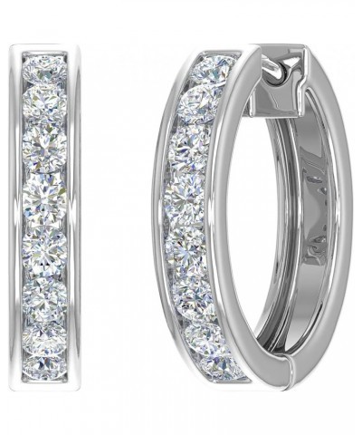 14K Gold or in Platinum Hoop Huggies Channel Set Diamond Earrings (I1-I2 Clarity, 1/2 to 1 Carat) White Gold 1.0 carats $241....