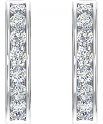 14K Gold or in Platinum Hoop Huggies Channel Set Diamond Earrings (I1-I2 Clarity, 1/2 to 1 Carat) White Gold 1.0 carats $241....