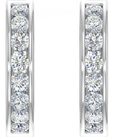 14K Gold or in Platinum Hoop Huggies Channel Set Diamond Earrings (I1-I2 Clarity, 1/2 to 1 Carat) White Gold 1.0 carats $241....