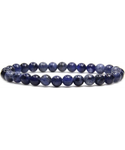 Natural Gemstone 6mm Round Beads Stretch Bracelet 7 Inch Blue Sodalite $7.97 Bracelets