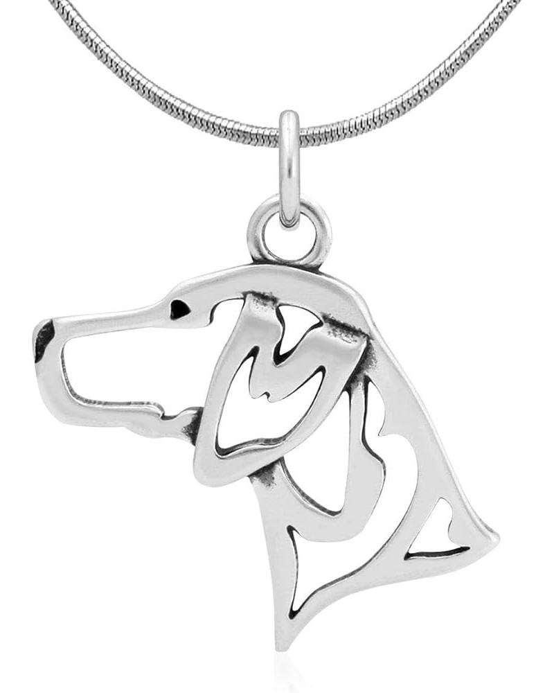 Sterling Silver German Shorthaired Pointer Pendant, Head Pendant w/ 16" Snake Chain $31.26 Necklaces