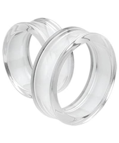 1 PAIR (2pcs) ACRYLIC TUNNELS Double Flare Gauges Solid Saddle Thin Ear Flesh Plugs 1037 Clear $7.48 Body Jewelry