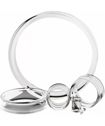 1 PAIR (2pcs) ACRYLIC TUNNELS Double Flare Gauges Solid Saddle Thin Ear Flesh Plugs 1037 Clear $7.48 Body Jewelry