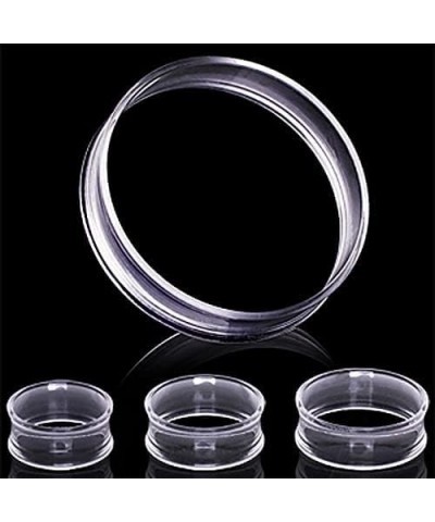 1 PAIR (2pcs) ACRYLIC TUNNELS Double Flare Gauges Solid Saddle Thin Ear Flesh Plugs 1037 Clear $7.48 Body Jewelry