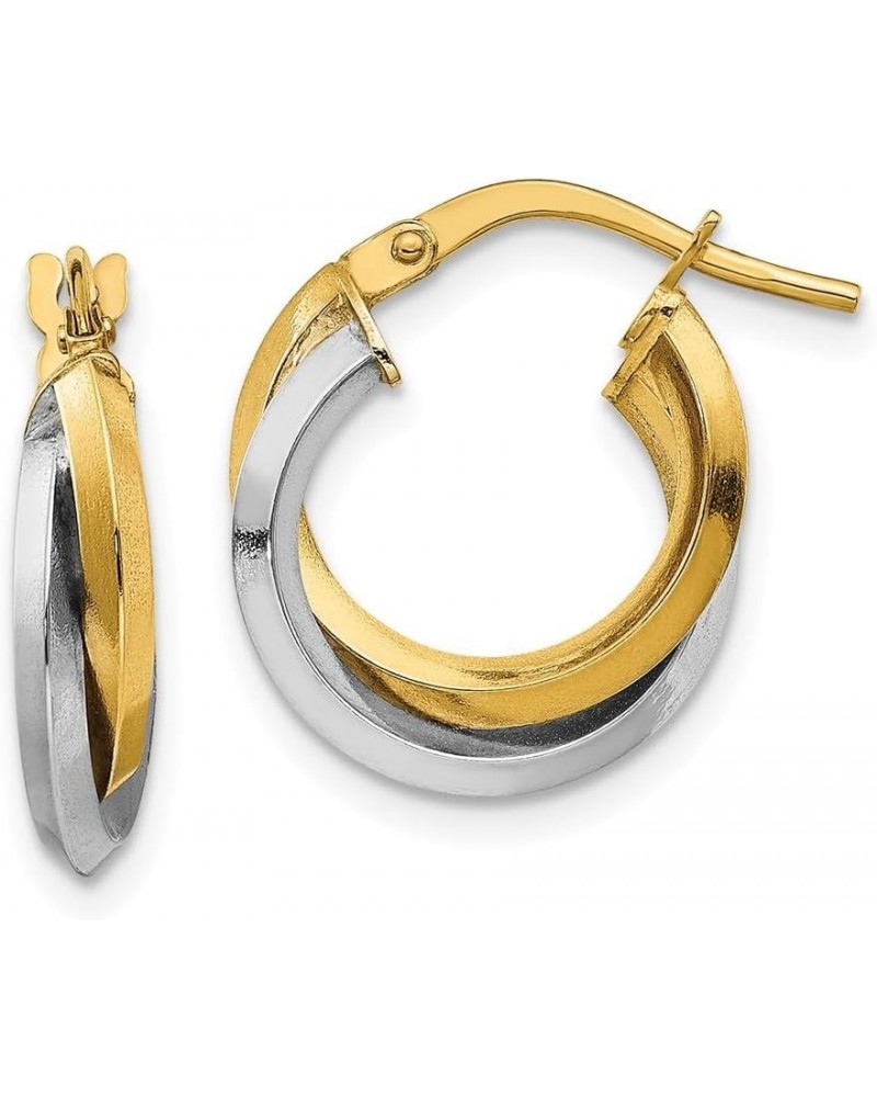 14K Two Tone Gold Double Hoop Earrings 14K Two Tone - 17mm - 0.67 inch $127.03 Earrings