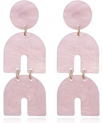 Horseshoe Acrylic Dangle Earrings Statement Acetic Acid Beach Earrings for Women D:Pink $7.69 Earrings