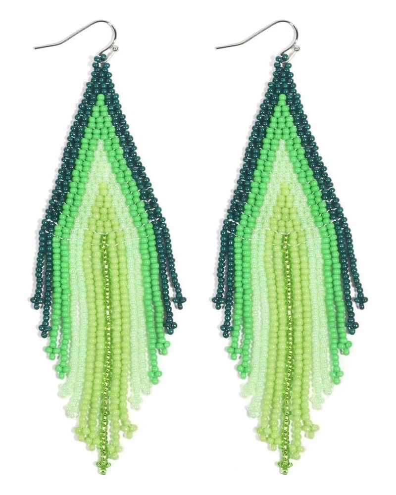 Beaded Drop Earrings Cute Bohemia Cactus Stud Earrings Statement Bead for Women Girl Gift ER1173-Green $11.75 Earrings