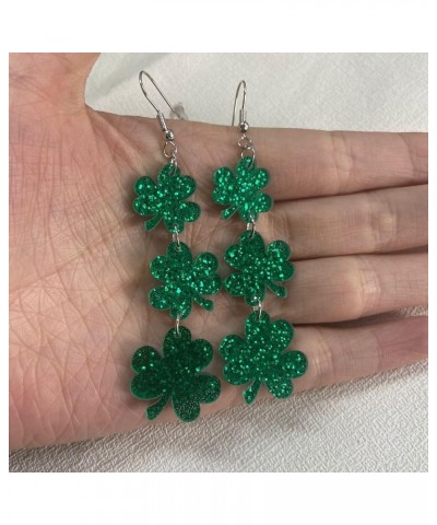 St Patrick's Day Earrings for Women Girls, Irish Shamrock Dangle Earrings Green Clover Hat Horseshoe Drop Earrings Good Luck ...