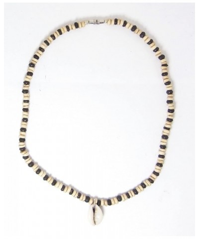 Cowrie Puka Sea Shell Necklace with Natural Bone Beads - Unisex 1 Pc $8.84 Necklaces