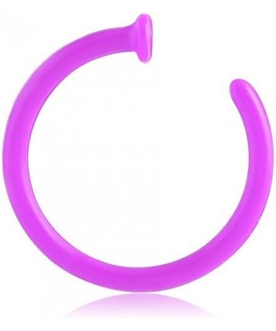 Bioflex Open Nose Ring Hoop Choose Your Color, Choose Your Size 18G 1/4" - Purple $8.79 Body Jewelry