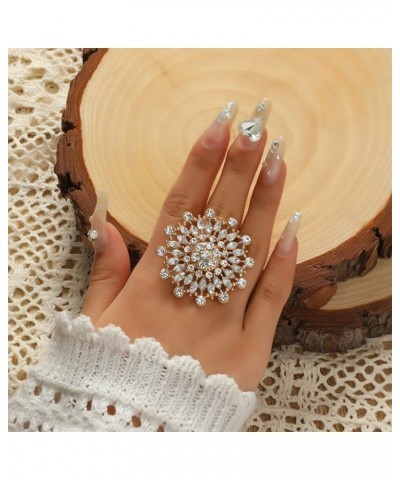 Vintage Gold Ring Ethnic African Style Fashion Rhinestone Crystal Oversized Ring Women Statement Finger Ring Hand Accessories...