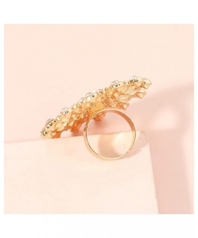 Vintage Gold Ring Ethnic African Style Fashion Rhinestone Crystal Oversized Ring Women Statement Finger Ring Hand Accessories...