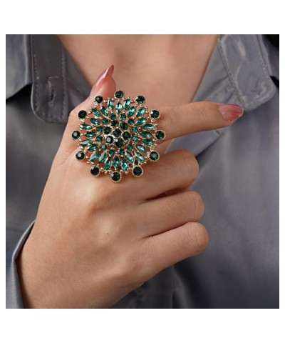 Vintage Gold Ring Ethnic African Style Fashion Rhinestone Crystal Oversized Ring Women Statement Finger Ring Hand Accessories...