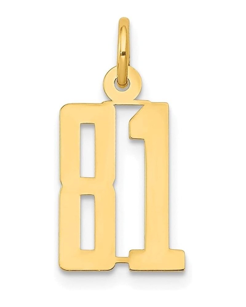 14k Yellow Gold Small Elongated Number Initial Charm Pendant Fine Jewelry For Women Number: 81 $64.75 Bracelets