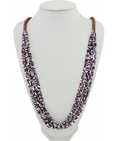 Long Multiple Row Handmade Beaded Statement Necklace with Gift Box (NK-10407) astral aura $12.41 Jewelry Sets