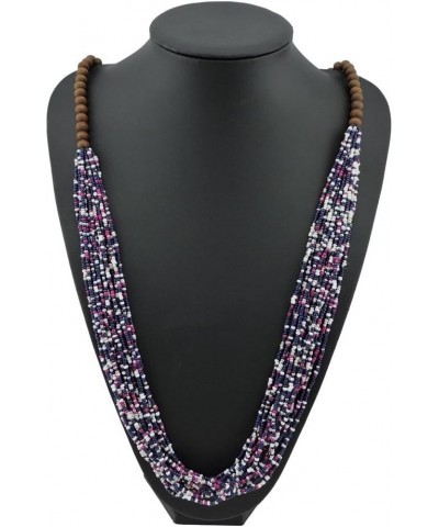 Long Multiple Row Handmade Beaded Statement Necklace with Gift Box (NK-10407) astral aura $12.41 Jewelry Sets