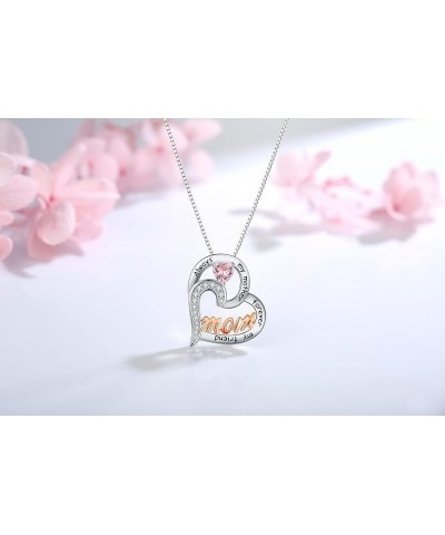 Mom Necklace S925 Sterling Silver Always My Mother Forever My Friend Love Heart Butterfly Pendant Necklaces Jewelry Gifts for...