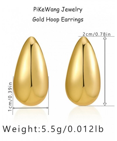 Gold Earring Set for Women Gold Hoop Earrings Chunky Hoop Earrings Gold Teardrop Earrings Jewelry Gift for Teen Girls P1 $6.4...