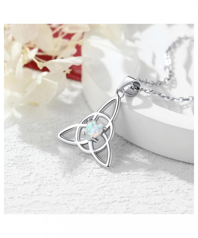 Celtic Knot Pendant Necklace Sterling Silver Irish Jewelry for Women Men Heart/Triangle Vintage/Cross Pendant Necklaces with ...