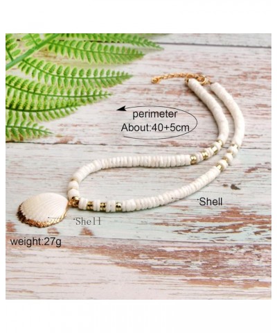 Natural Shell Pendant Necklace Bohemian Summer Beach Charm Seashell Necklace for Women Girl 1 $4.18 Necklaces