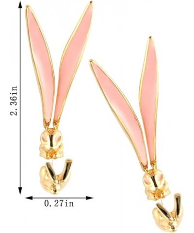 3D Long Hare Rabbit Earrings Bohemian Fairytale Wonderland Fake Ear Taper Plug Earrings For Women Girls gold $6.62 Earrings