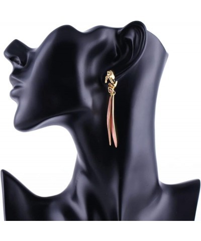 3D Long Hare Rabbit Earrings Bohemian Fairytale Wonderland Fake Ear Taper Plug Earrings For Women Girls gold $6.62 Earrings