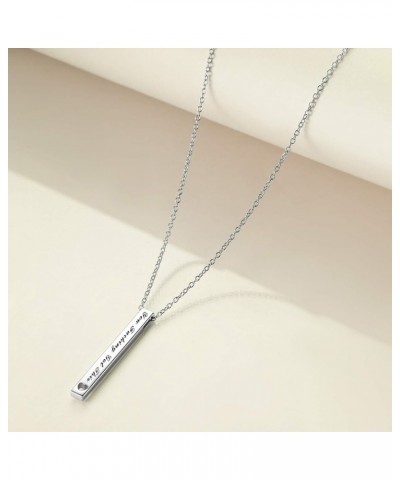 925 Sterling Silver Vertical Bar Necklace Engraved Message Inspirational Jewelry Gifts for Women You Funcking Got This $17.02...